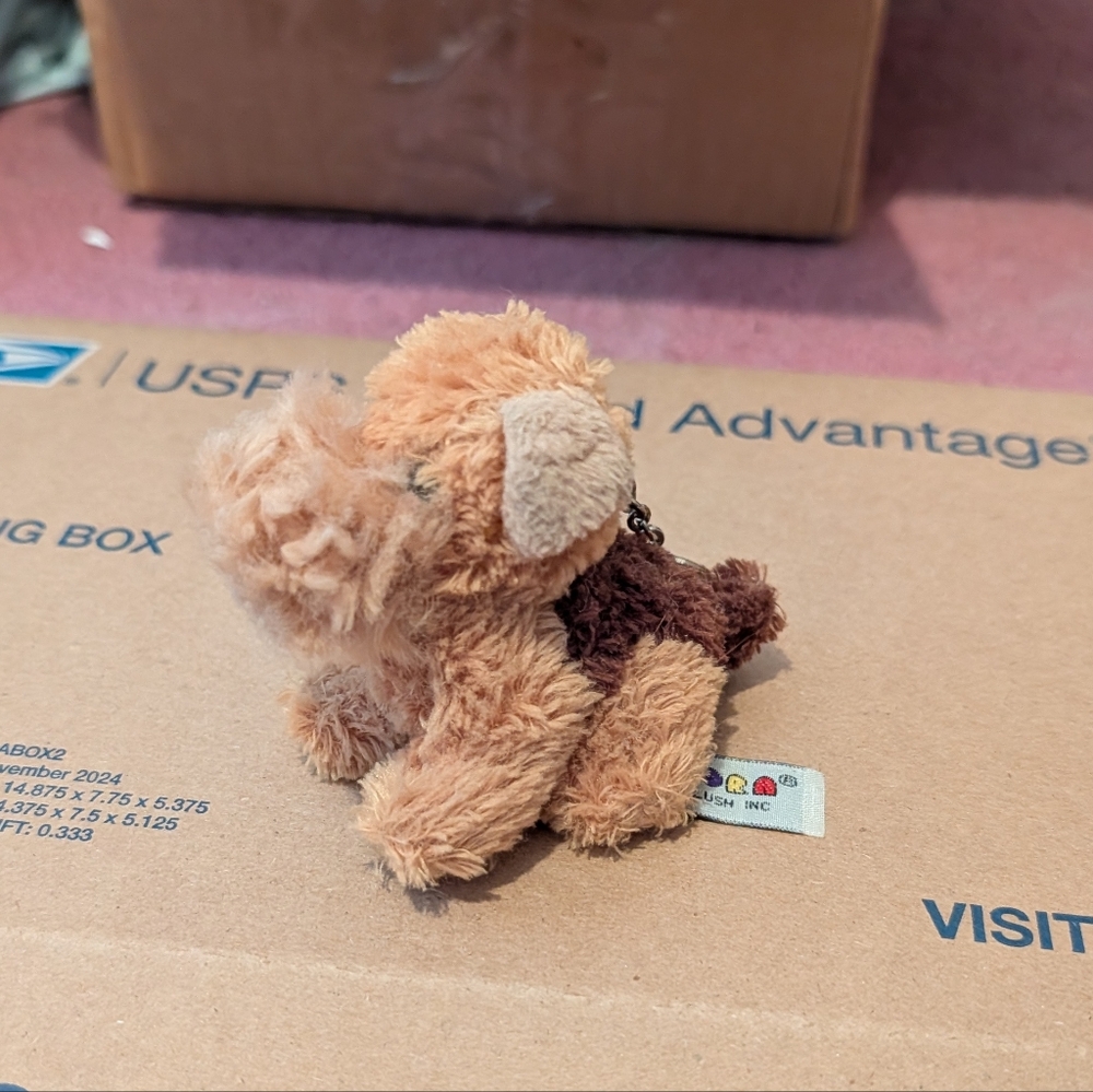 Vintage Y2K Plush Terrier Dog Keychain